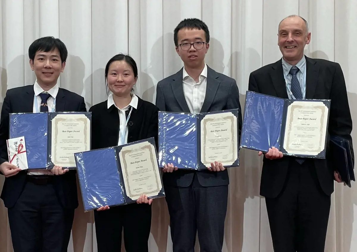 Team With Award Certificates (L R Zipei Song Mohan Wang Tongyu Liu Julian Fells) 