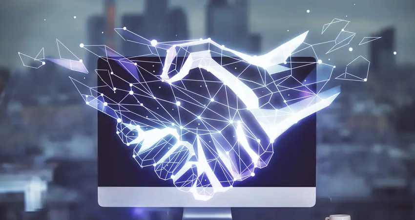 Computer generated image of handshake