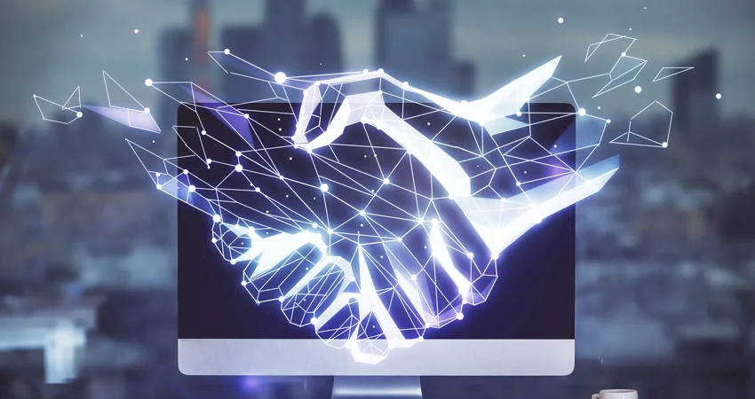 Computer generated image of handshake