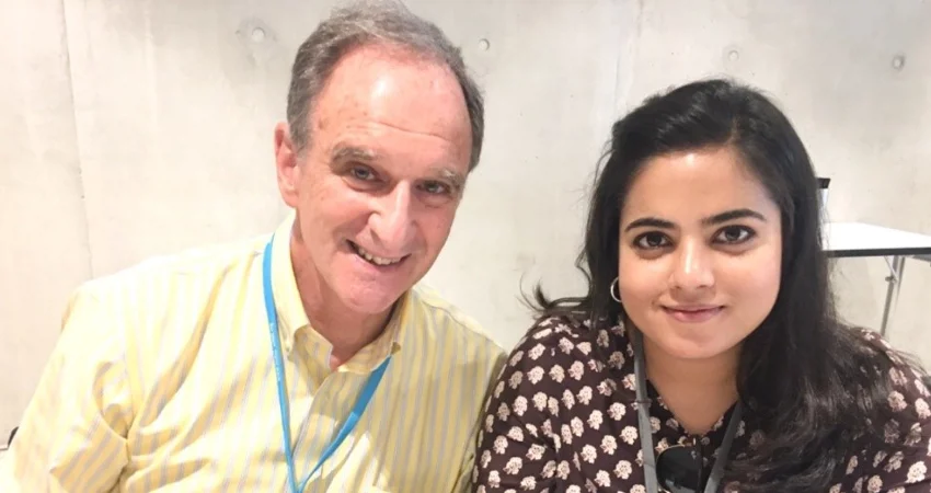 Hannah Rana with Dr Martin Hellman, winner of the Turing Award in 2015 and famous for his work on cryptography