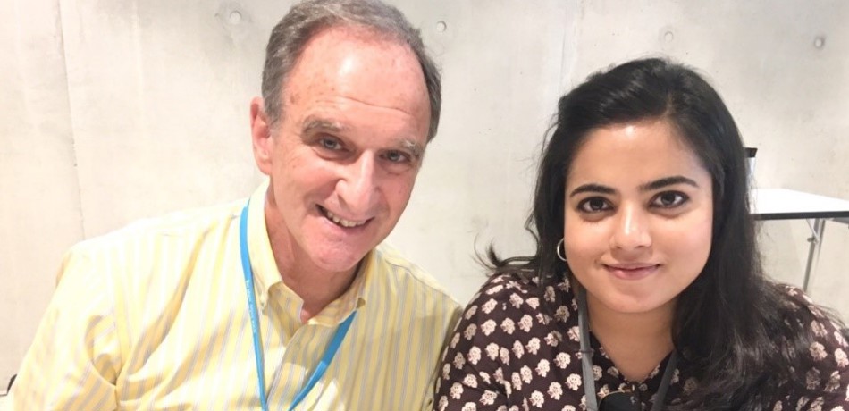 Hannah Rana with Dr Martin Hellman, winner of the Turing Award in 2015 and famous for his work on cryptography