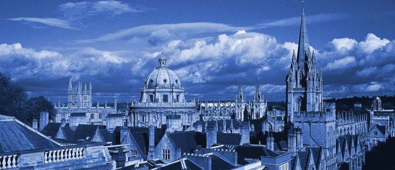 Oxford skyline, blue filter