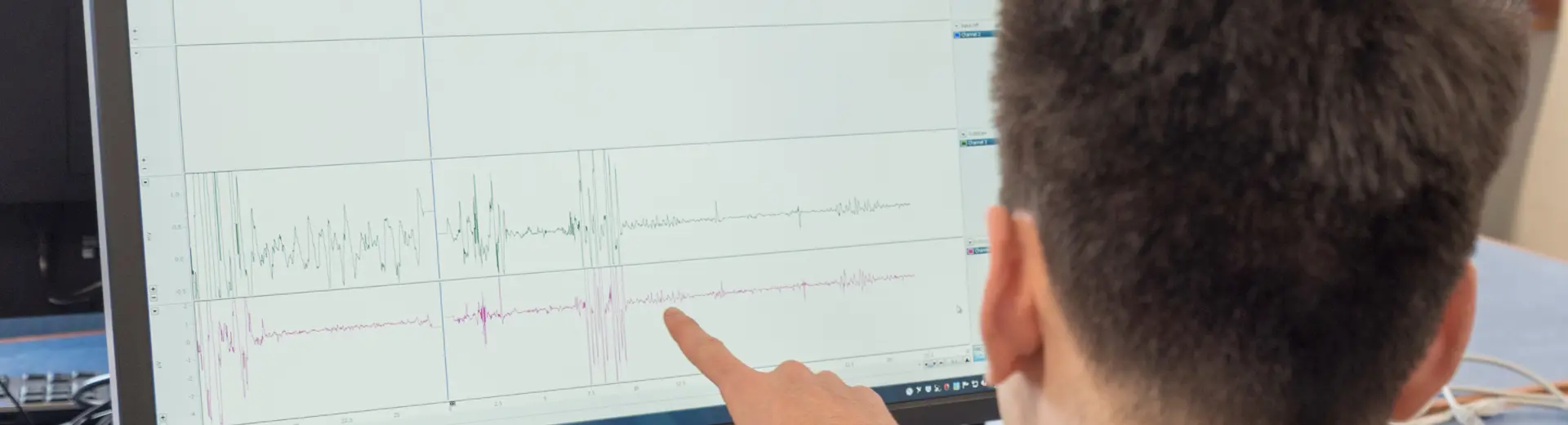 Student looking at computer