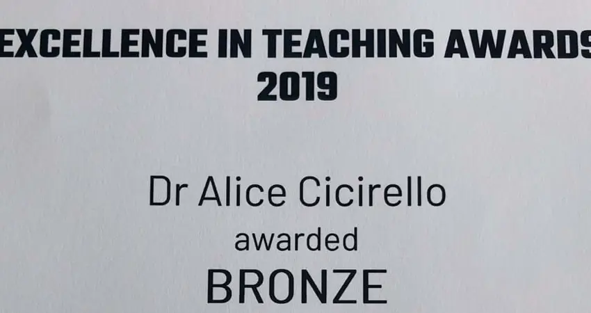 Teaching Award Certificate