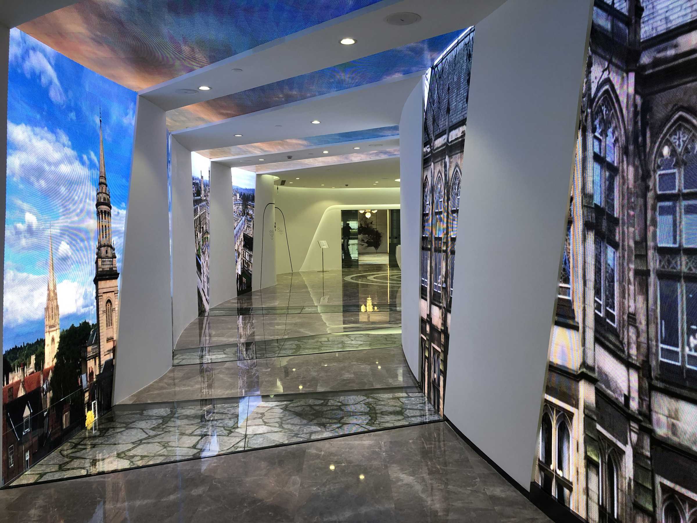 A corridor inside the Oxford-Suzhou Centre for Advanced Research, known as OSCAR,  in Suzhou Industrial Park (SIP) in eastern China