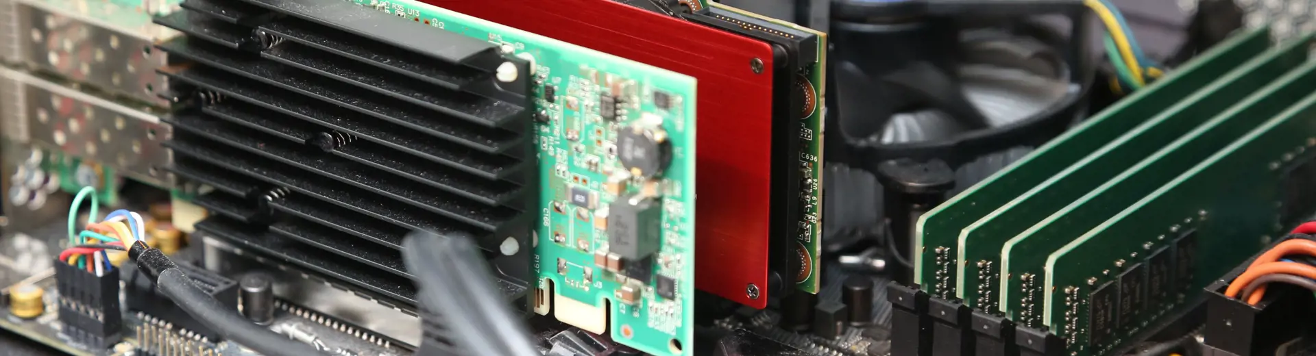 Inside a desktop computer