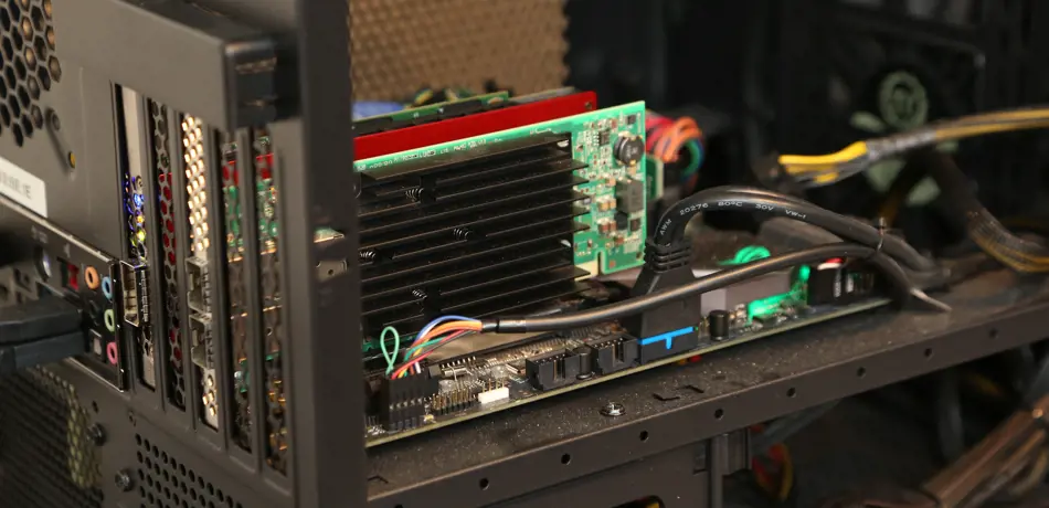 Electronics inside a desktop computer