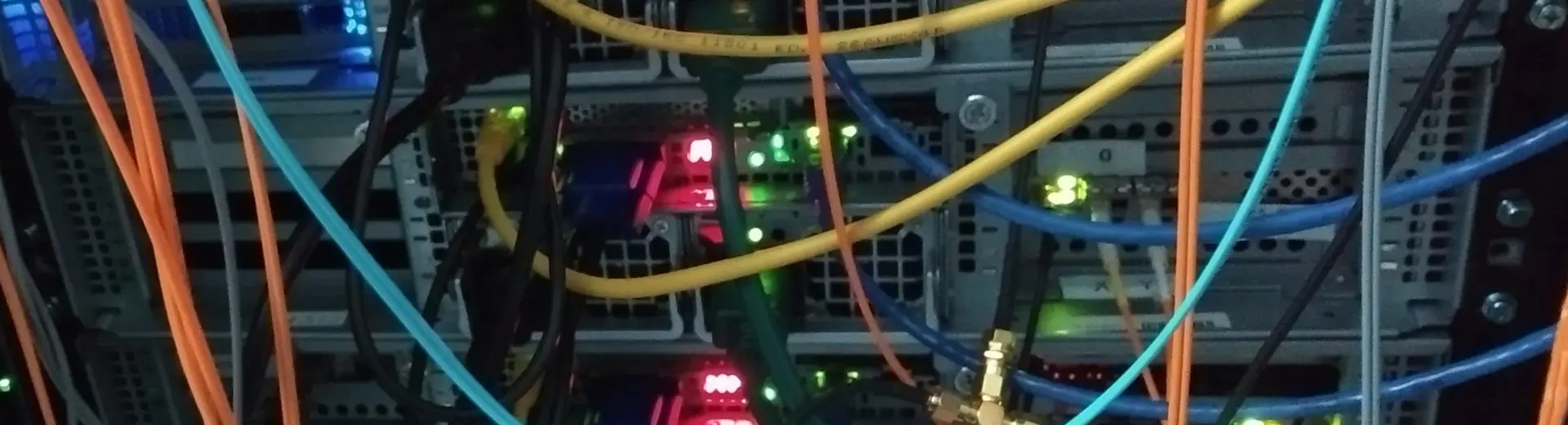 Cables and wires at the back of servers