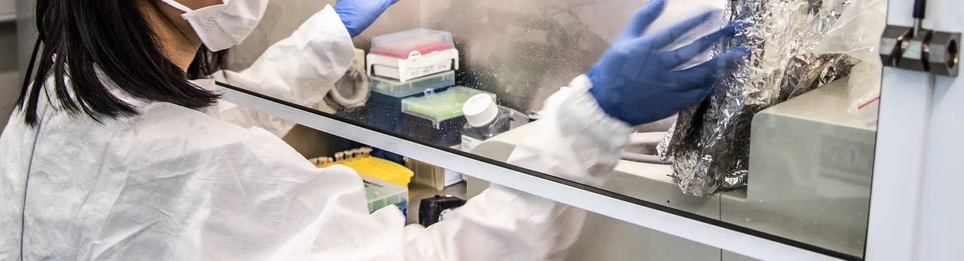 Researcher in the lab working on rapid Covid-19 test