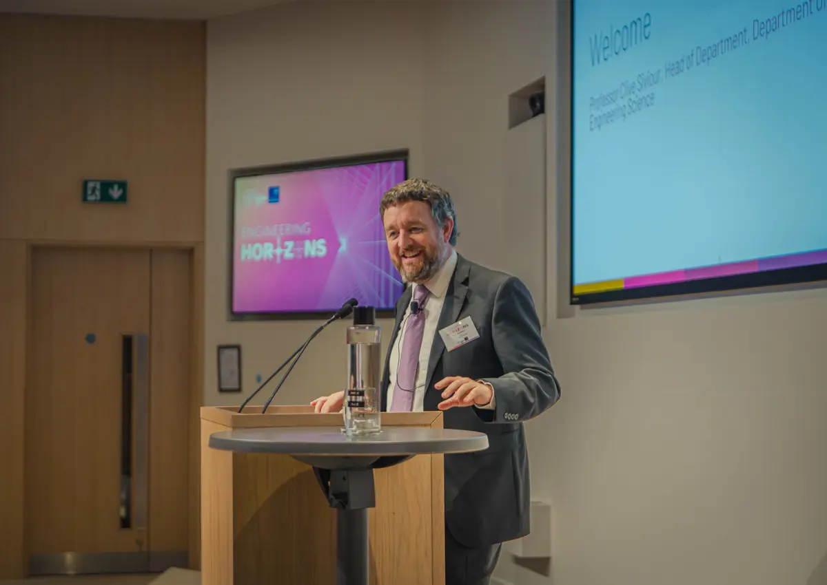 Professor Clive Siviour speaking at the Engineering Horizons lecture