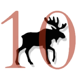 number 10 and a moose graphic in front. 