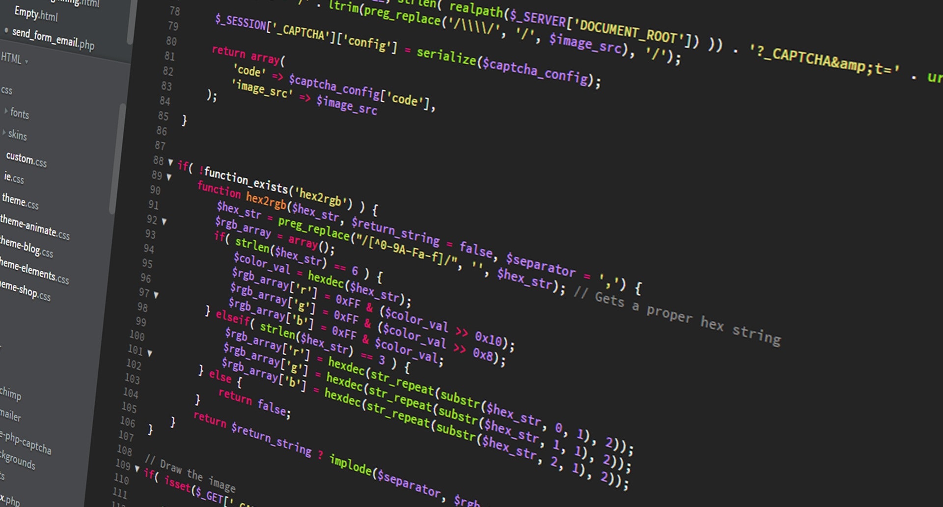 Computer screen displaying coding. 