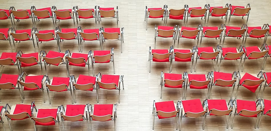 Seats laid out in lecture room