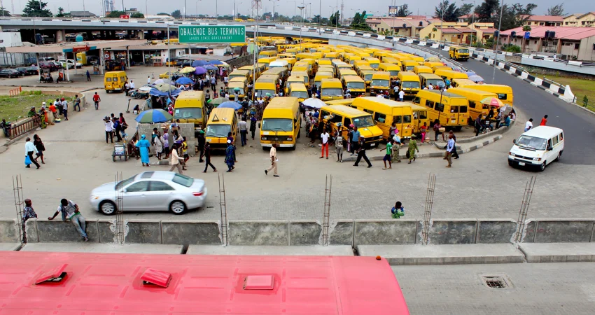  Wide Shot Of Obalende Bus Garage Terminal In Lagos Nigeria 