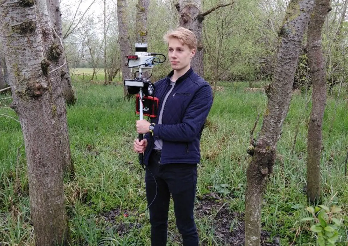 Handheld LiDAR system, carried around at walking speed