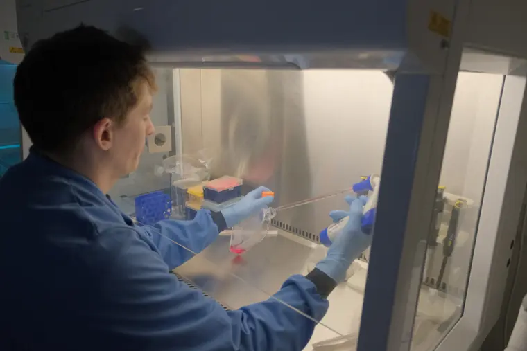 Matthew working in lab