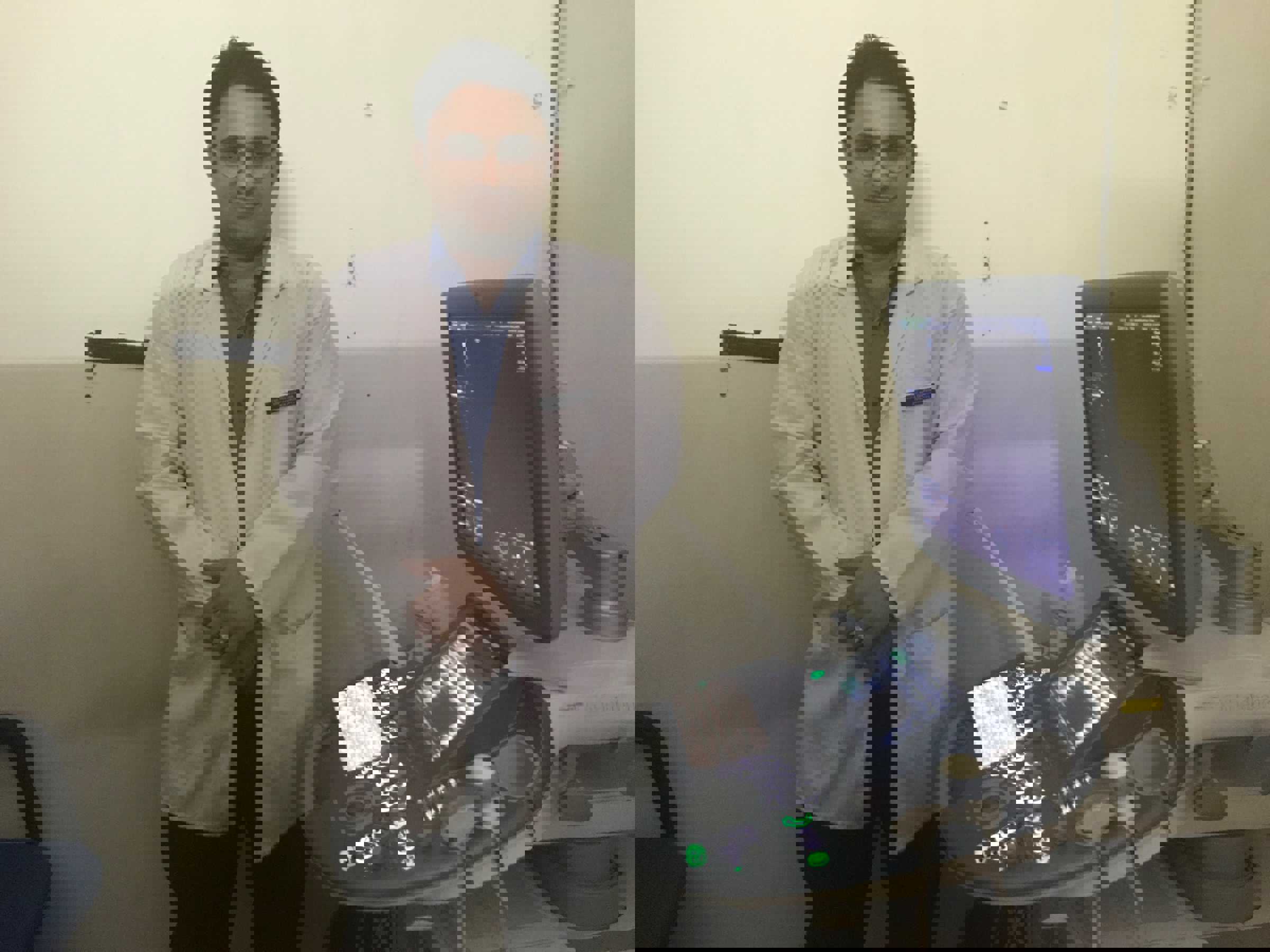 Medical professional next to ultrasound machine