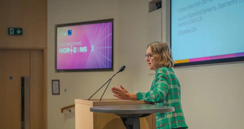 Professor Alison Noble speaking at the Engineering Horizons lecture