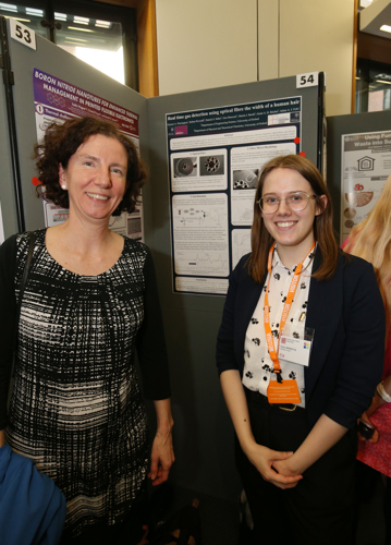Eleanor Warrington in front of her poster with the Labour and Co-operativeMP for Oxford East, Anneliese Dobbs