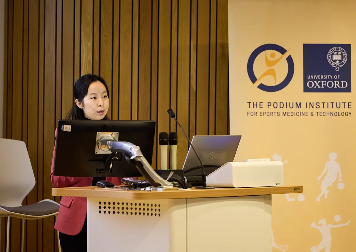 Dr Chenying Liu speaking at the Podium Institute conference. Photographer Andrew Bailey