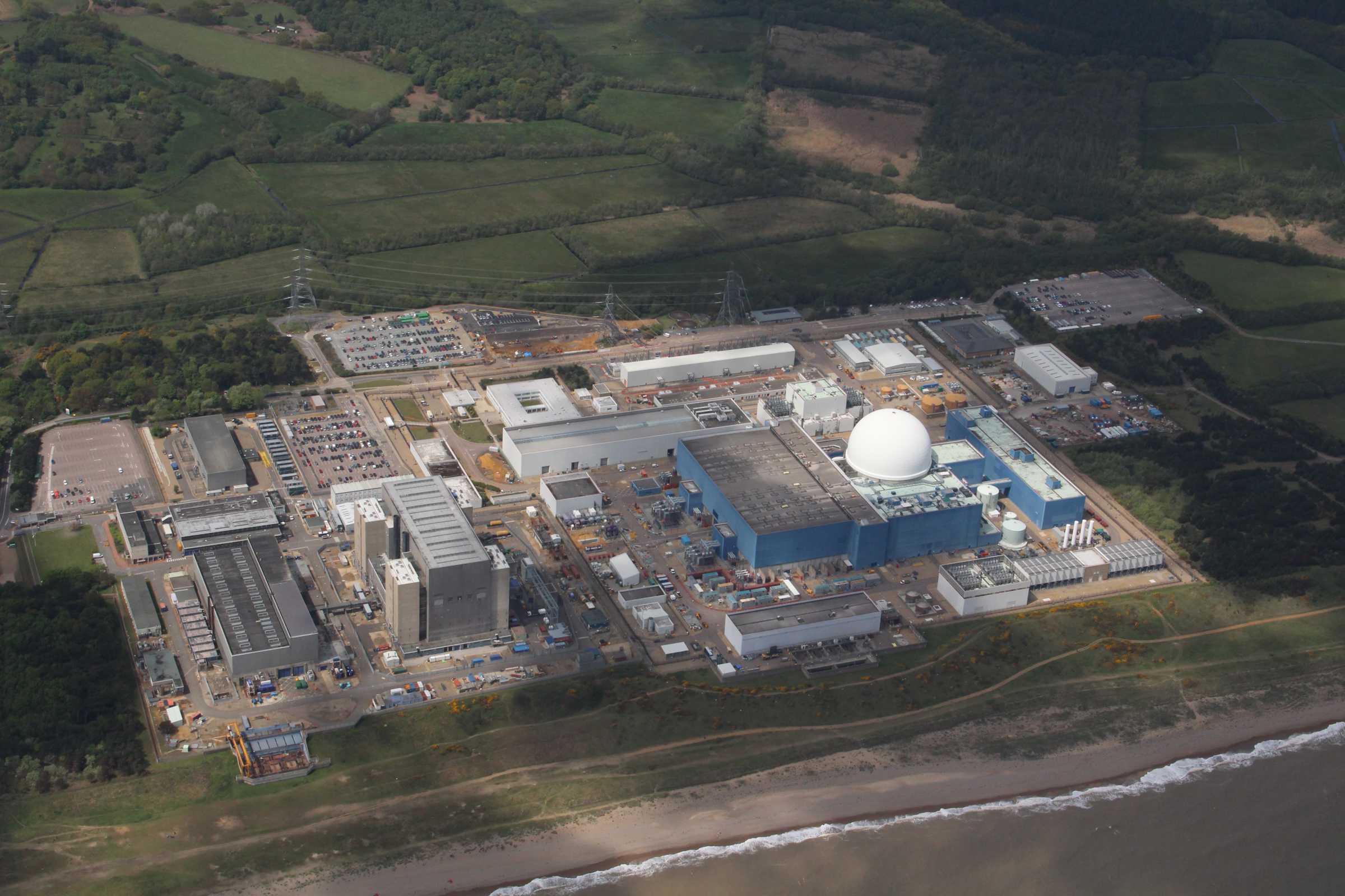 Sizewell B power station from the air