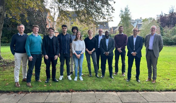 From left to right: Pascal Marty (Maison Française d'Oxford), Prof. Felix Leach (Oxford), Prof. Thomas Morstyn (Oxford), Khaled Alimi, Francois Michelon, Clarisse Audoin, Prof. Laurence Brassart (Oxford), Ludovic Drouin (Fr Embassy), Frank Tutu (EDF), Prof. Antoine Jérusalem (Oxford), Patrick Dupeyrat (EDF), Patrick Nedellec (Fr Embassy).