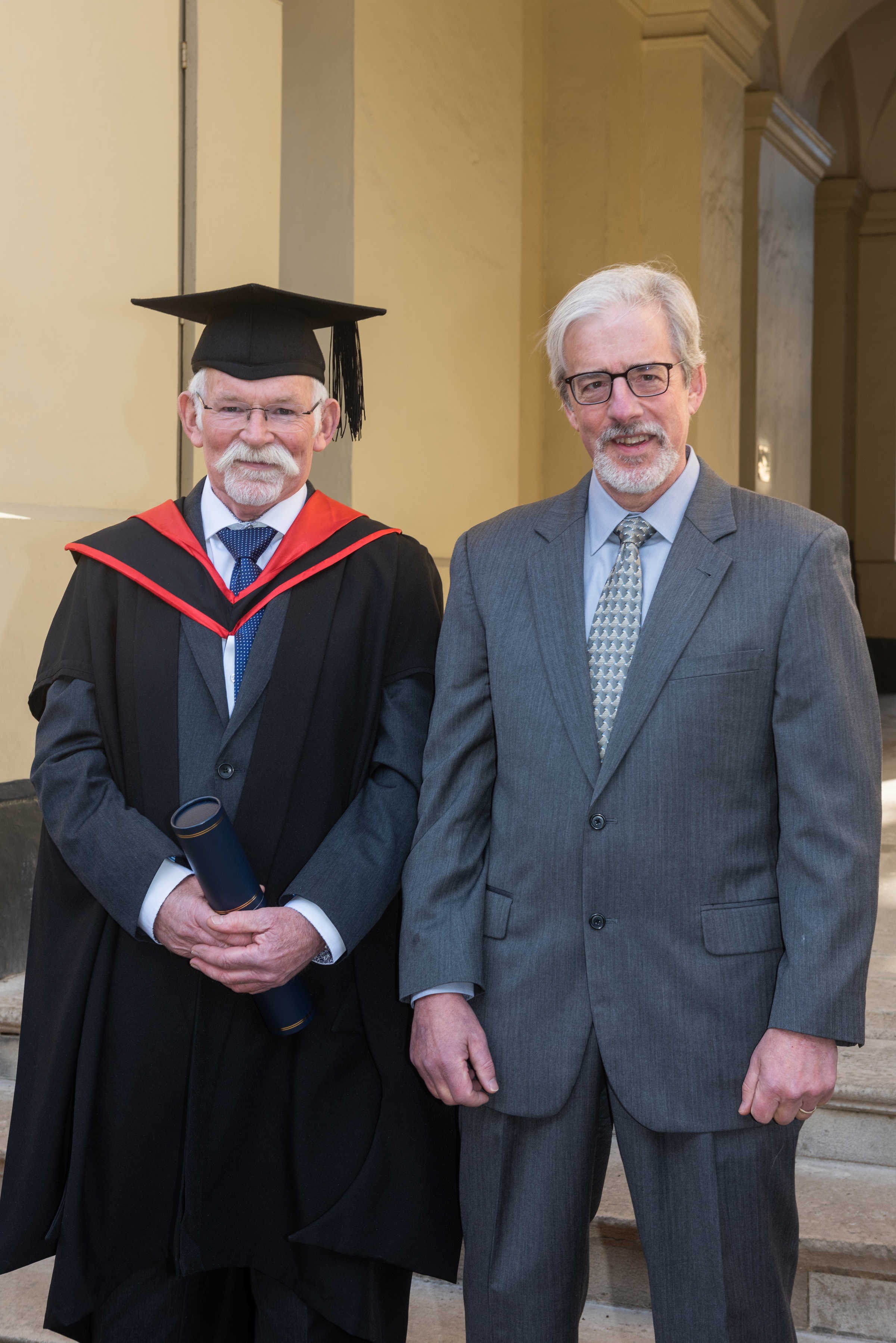Maurice Keeble-Smith receiving his honorary MA with Head of Department Professor Ronald Roy