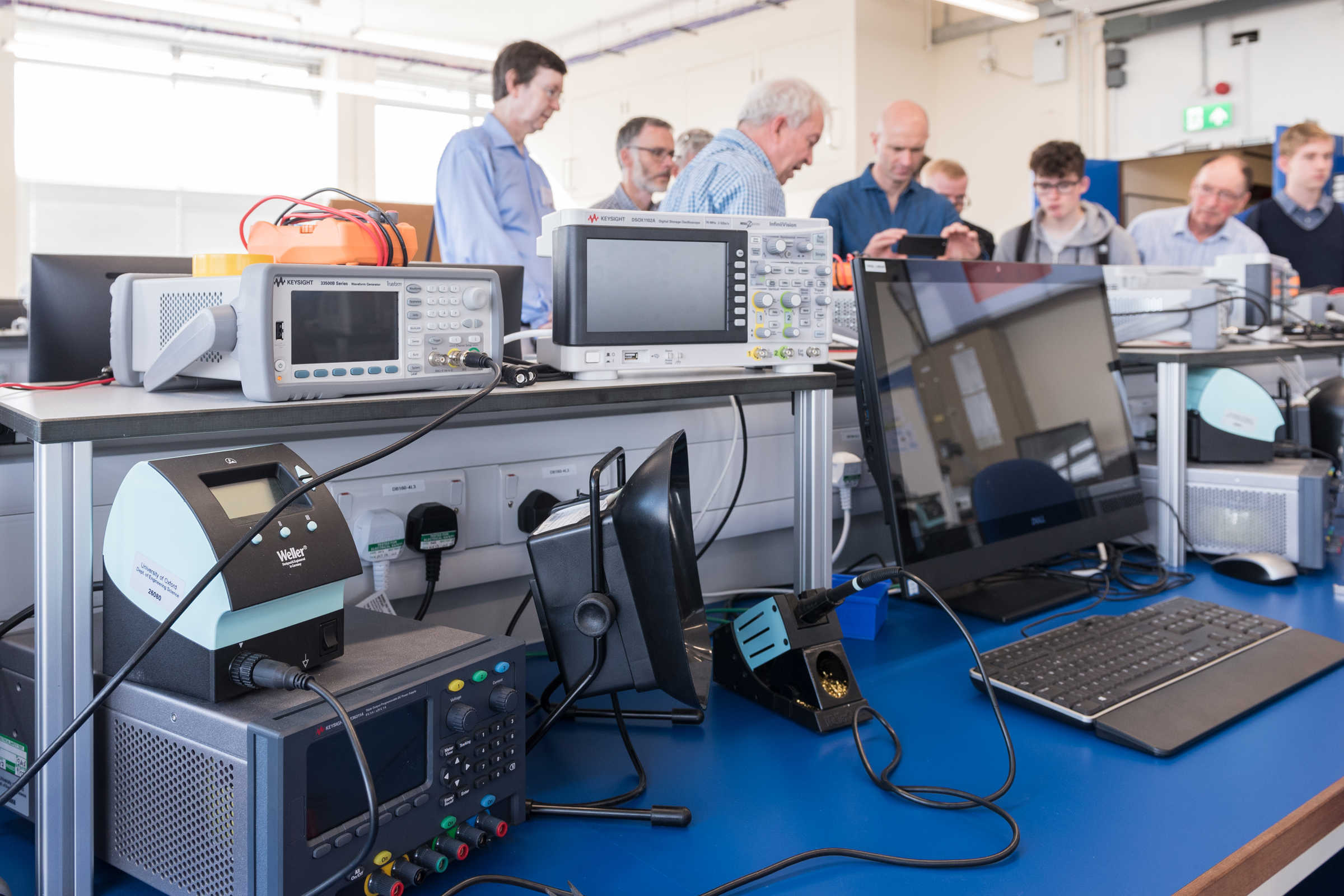 Electronic equipment with group in the background