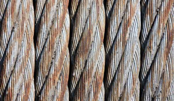 Close up of rope in vertical lines