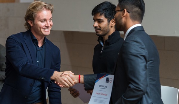 Nico Rosberg meets Oxford students sponsored by Rosberg Philanthropies to research climate change solutions