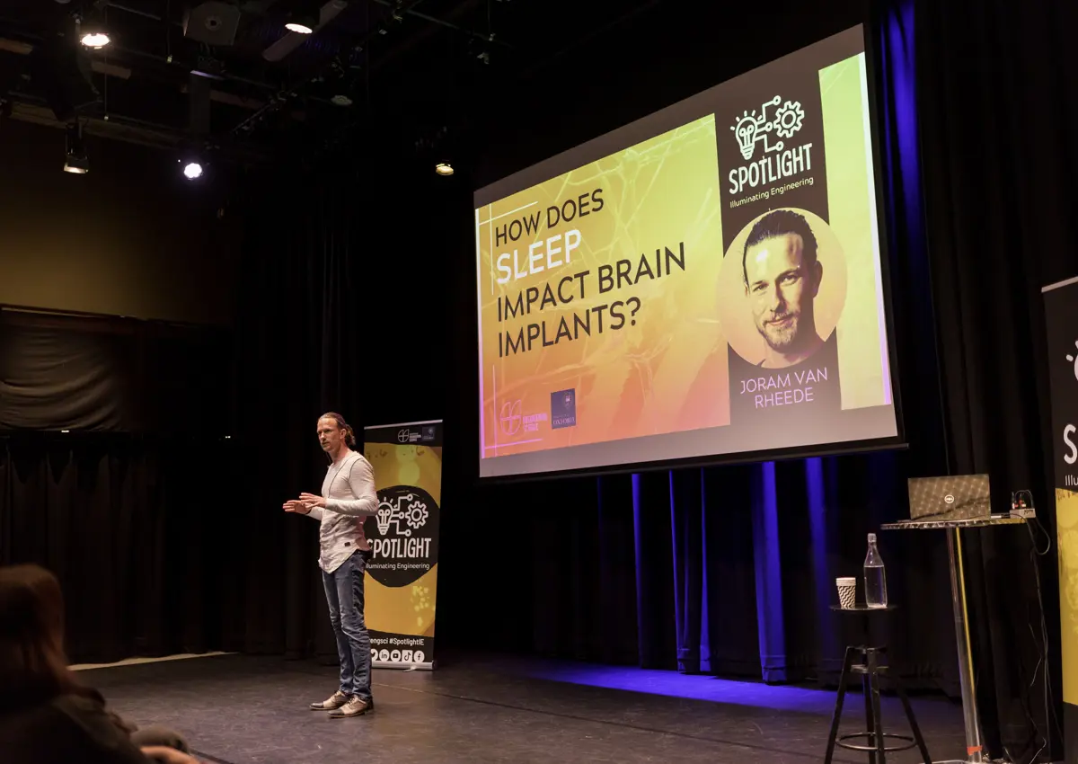 Joram van Rheede at the Spotlight Engineering public lecture, April 2024