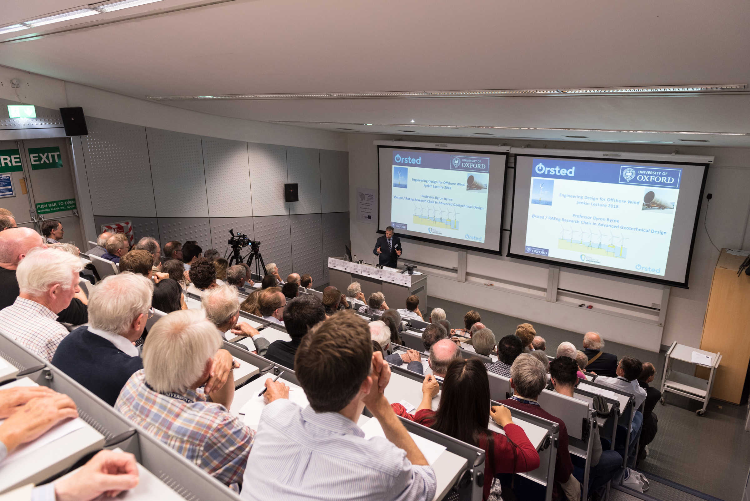 Alumni in Lecture Room 1 listening to a talk