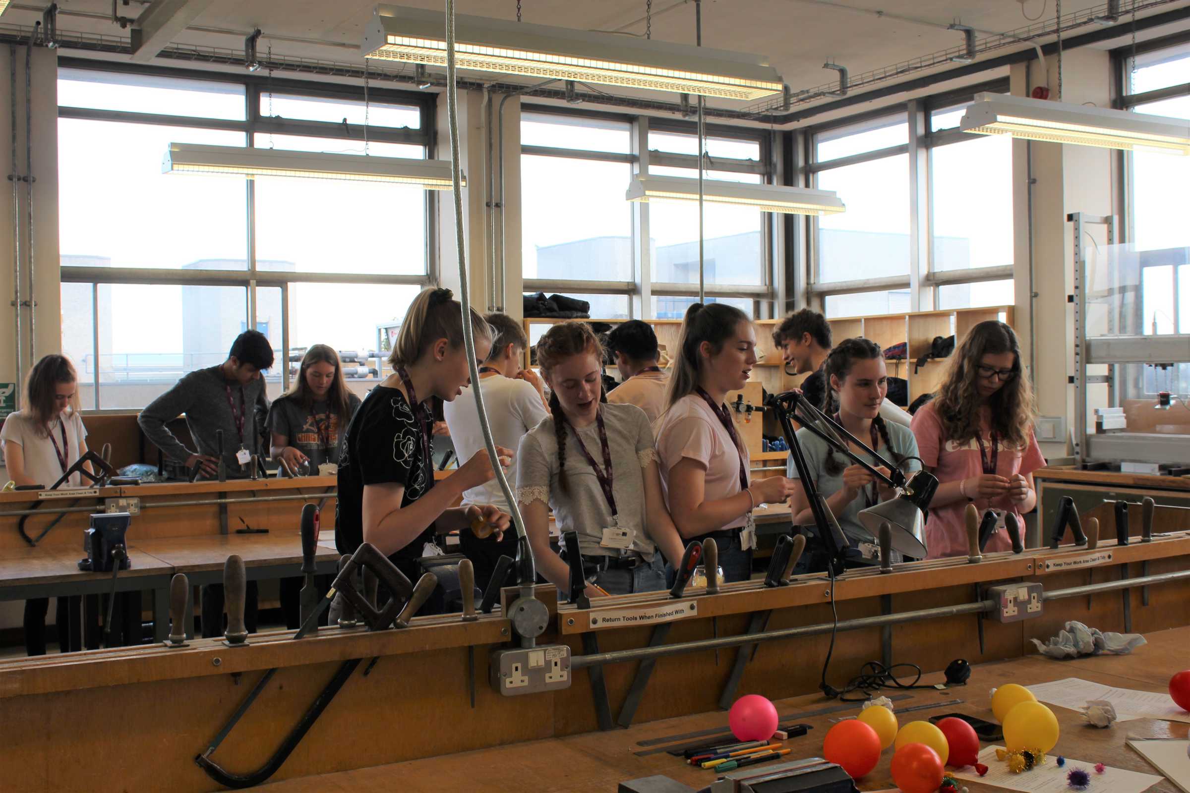 School students in workshop