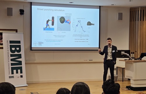 Prof Antoine Jerusalem during his talk at the 2025 BioEngenuity Event