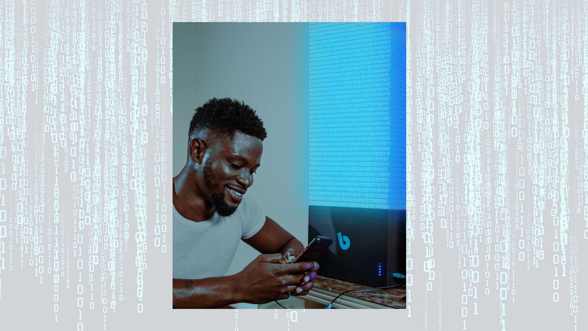 A person looking down at their mobile phone