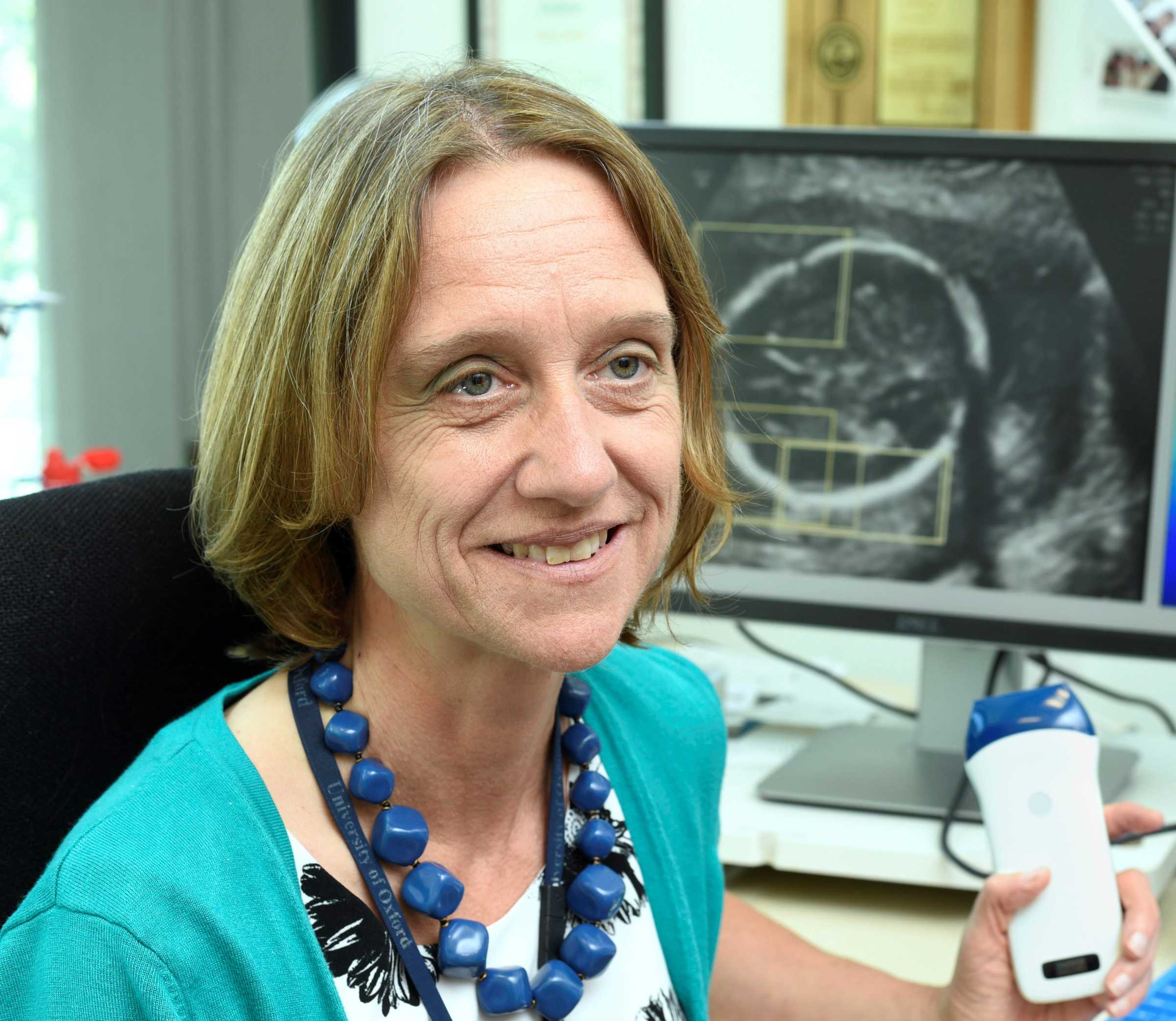Professor Alison Noble with ultrasound equipment
