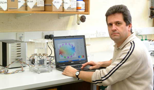 Professor Nick Hanki, who was elected a Fellow of the Institution of Chemical Engineers, at his desk in the Department of Engineering Science
