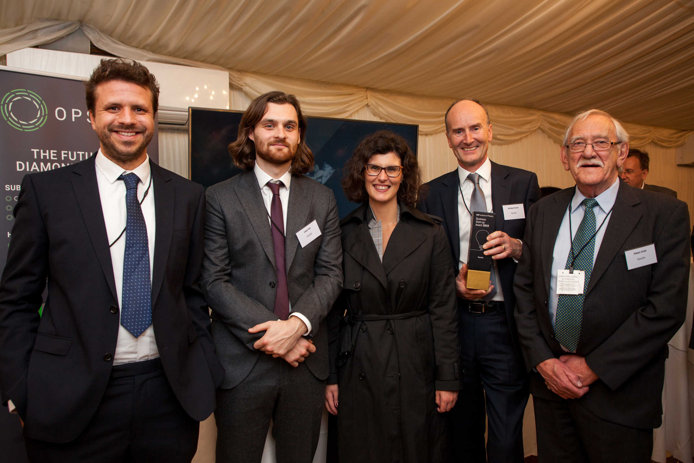 Members of Engineering Science spinout Opsydia including Dr Patrick Salter from the Department of Engineering Science