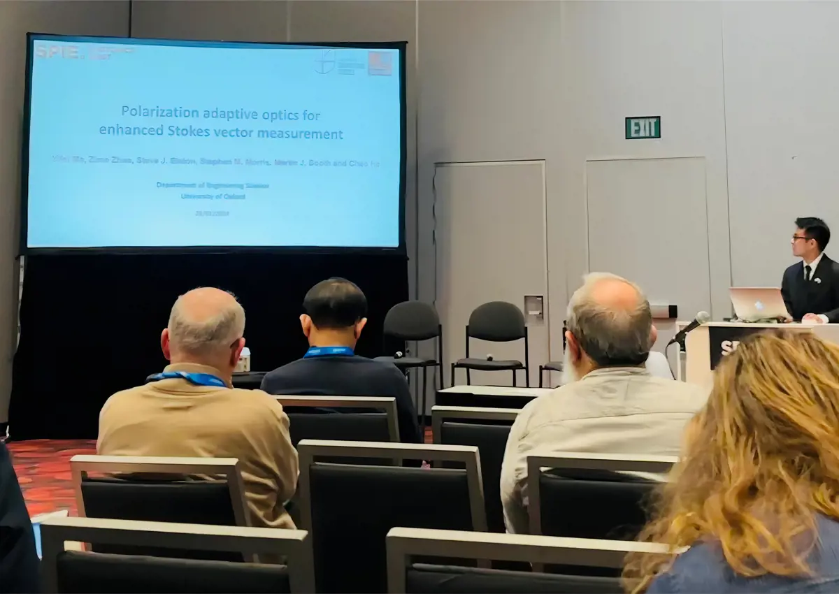 Yifei Ma presenting at the Photonics West Conference