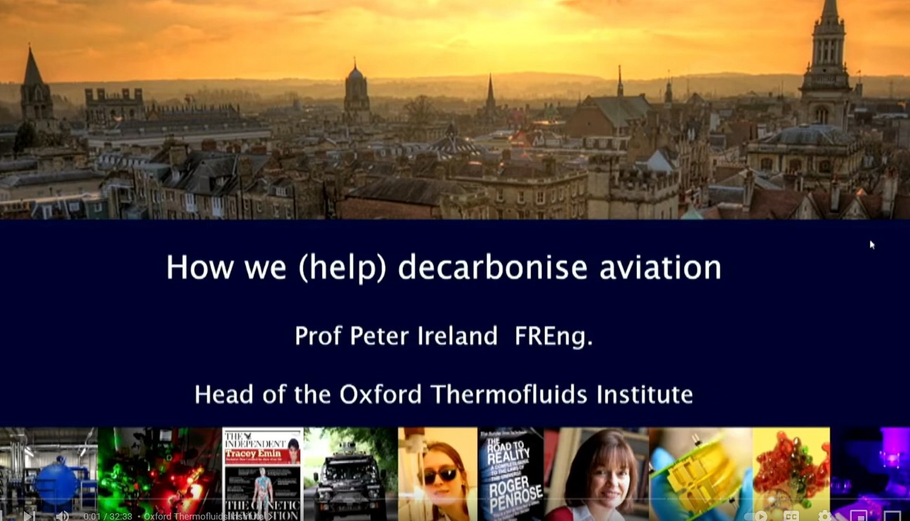 Professor Peter Ireland ‘How we help decarbonise aviation’ - Lubbock Lecture