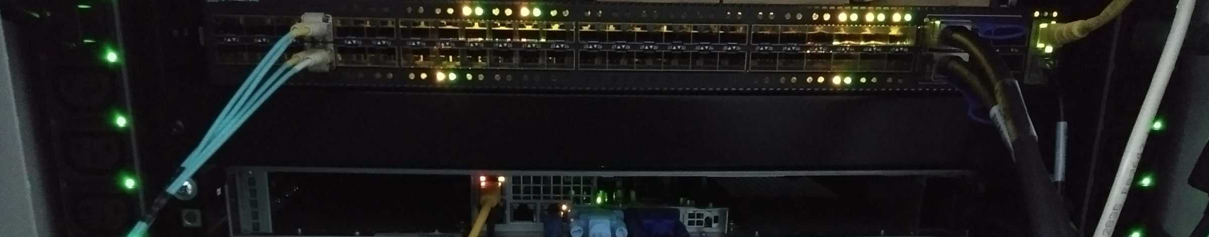 A switch board with lights and cables