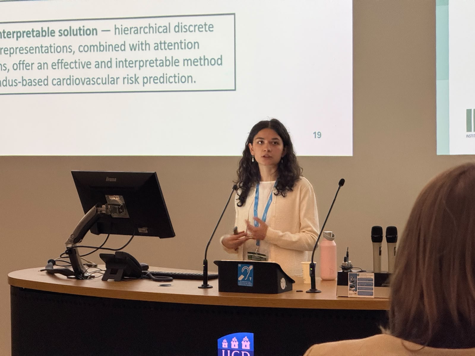 Aminah presents their work