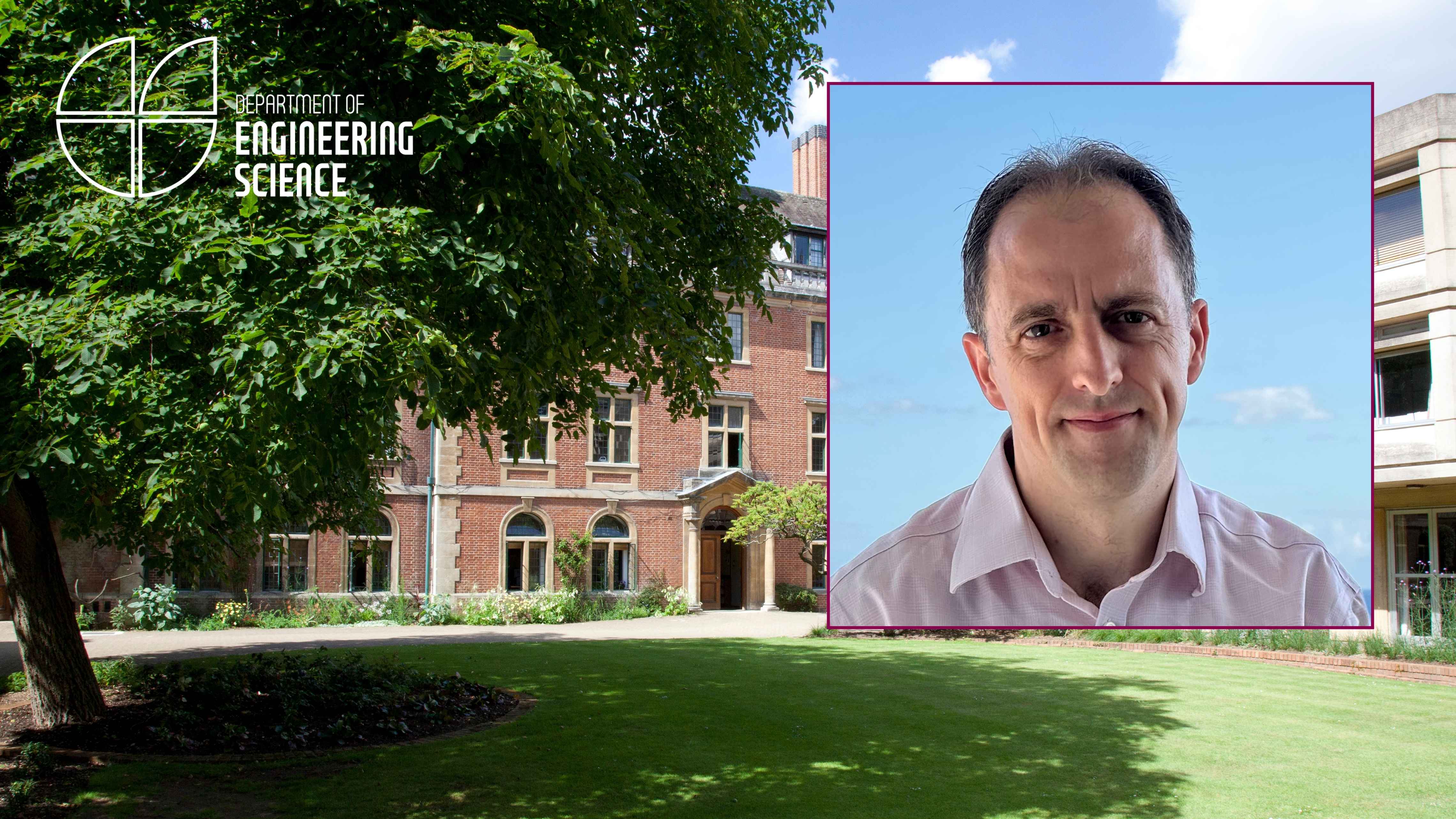 Insert headshot of Professor Thomas Adock over background of St Peter's College Oxford