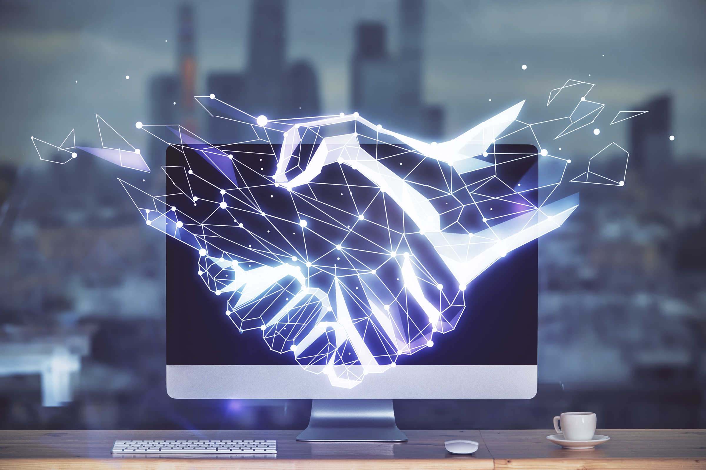 Computer generated image of handshake