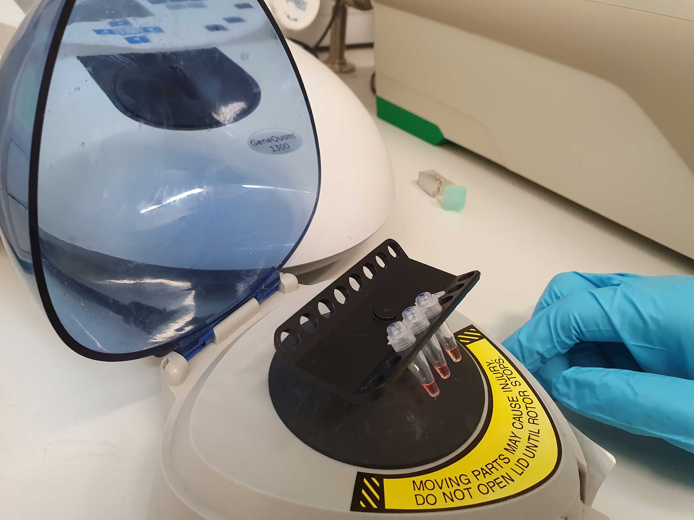 The rapid COVID-19 test uses a simple heat-block which maintains a constant temperature for RNA reverse transcription and DNA amplification