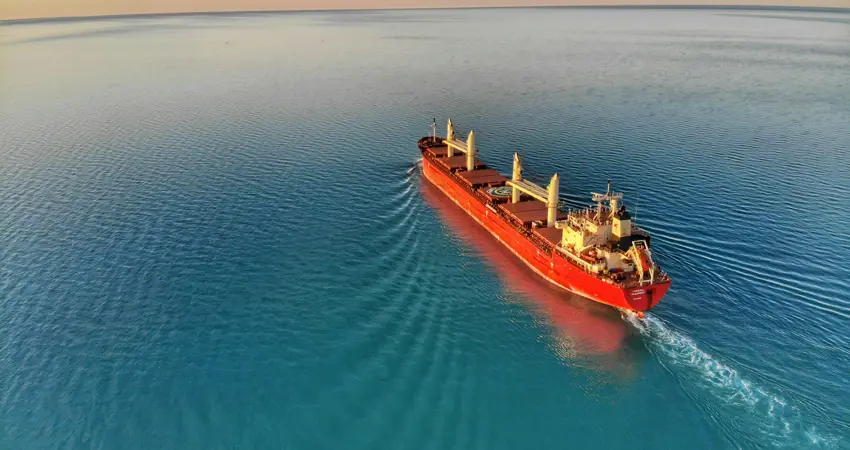Stock image of container ship in ocean