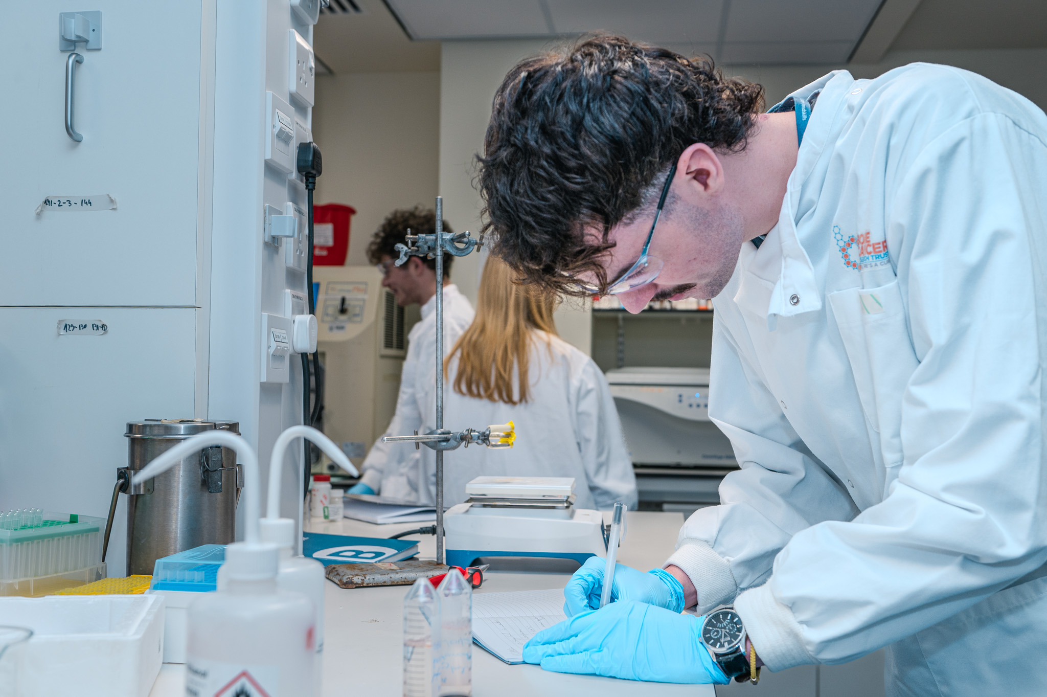 Postgraduate students in the lab