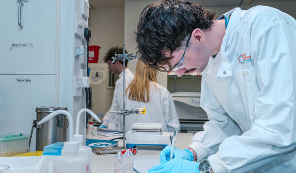 Postgraduate students in the lab