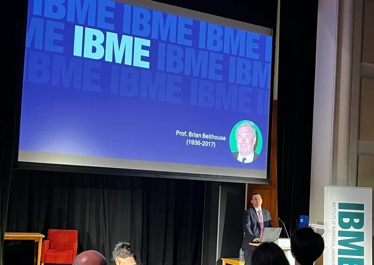 Prof. Constantin Coussios introducing the IBME Bellhouse BioEngenuity lecture series and keynote speaker.