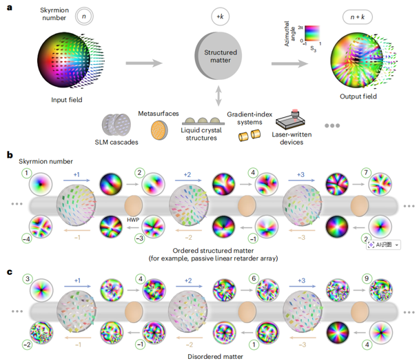 Schematic illustration of the skyrmion photo-adder concept.